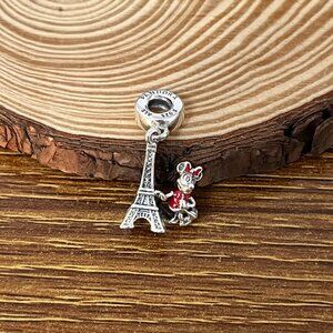 Pandora Silver Solid Minnie Mouse Eiffel Tower Pendant Charm
